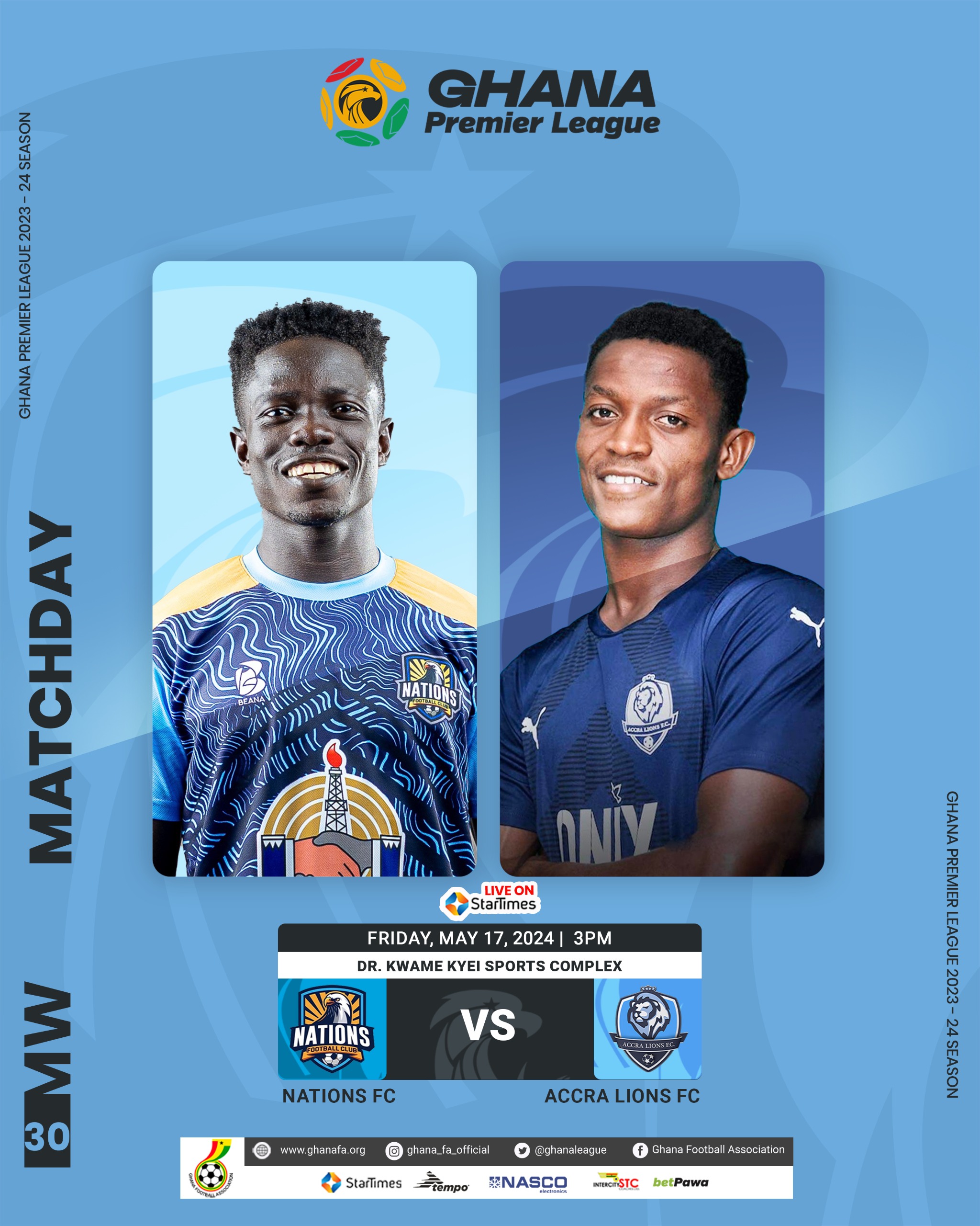 Accra Lions aim to vault above Nations FC into second place in Friday's Premier League clash