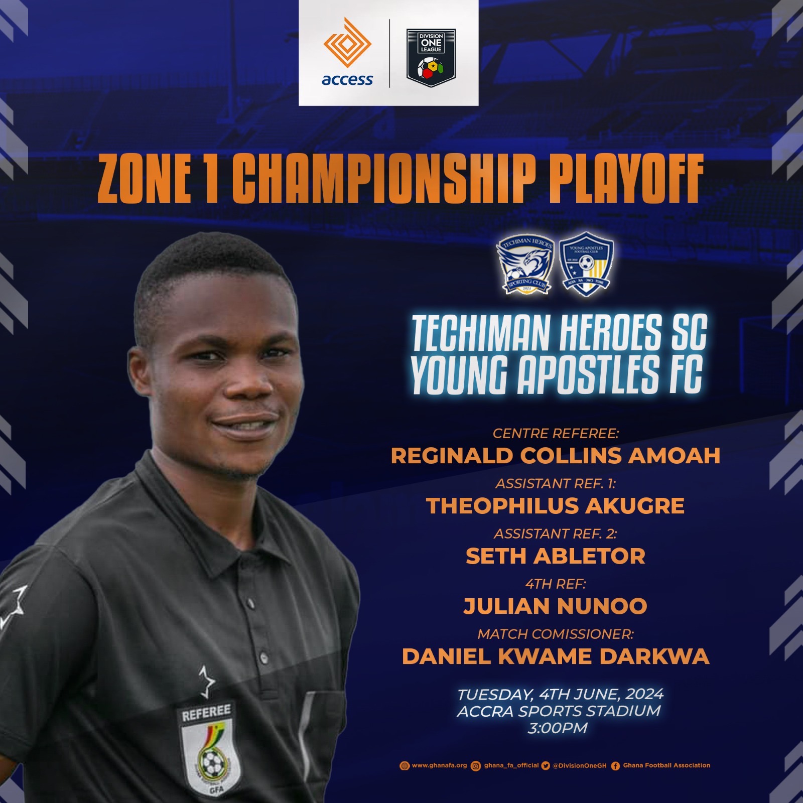 Match Official for Division One League Zone One Playoff match