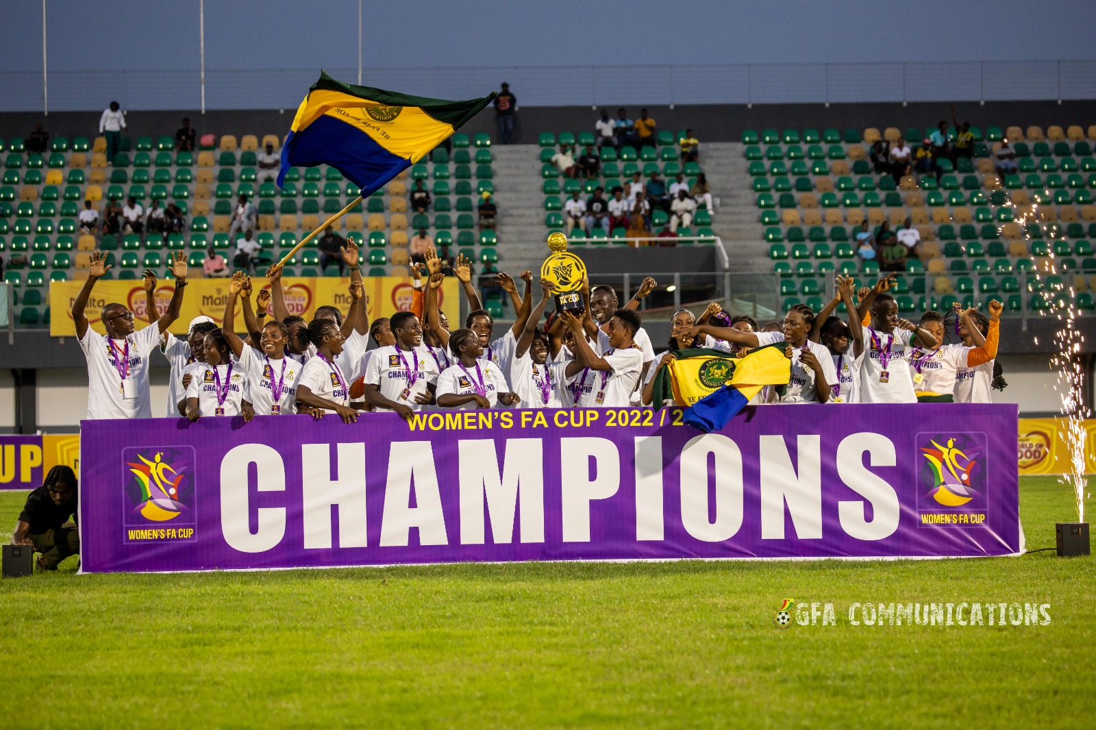 President Simeon-Okraku congratulates Army Ladies on Women’s FA Cup success