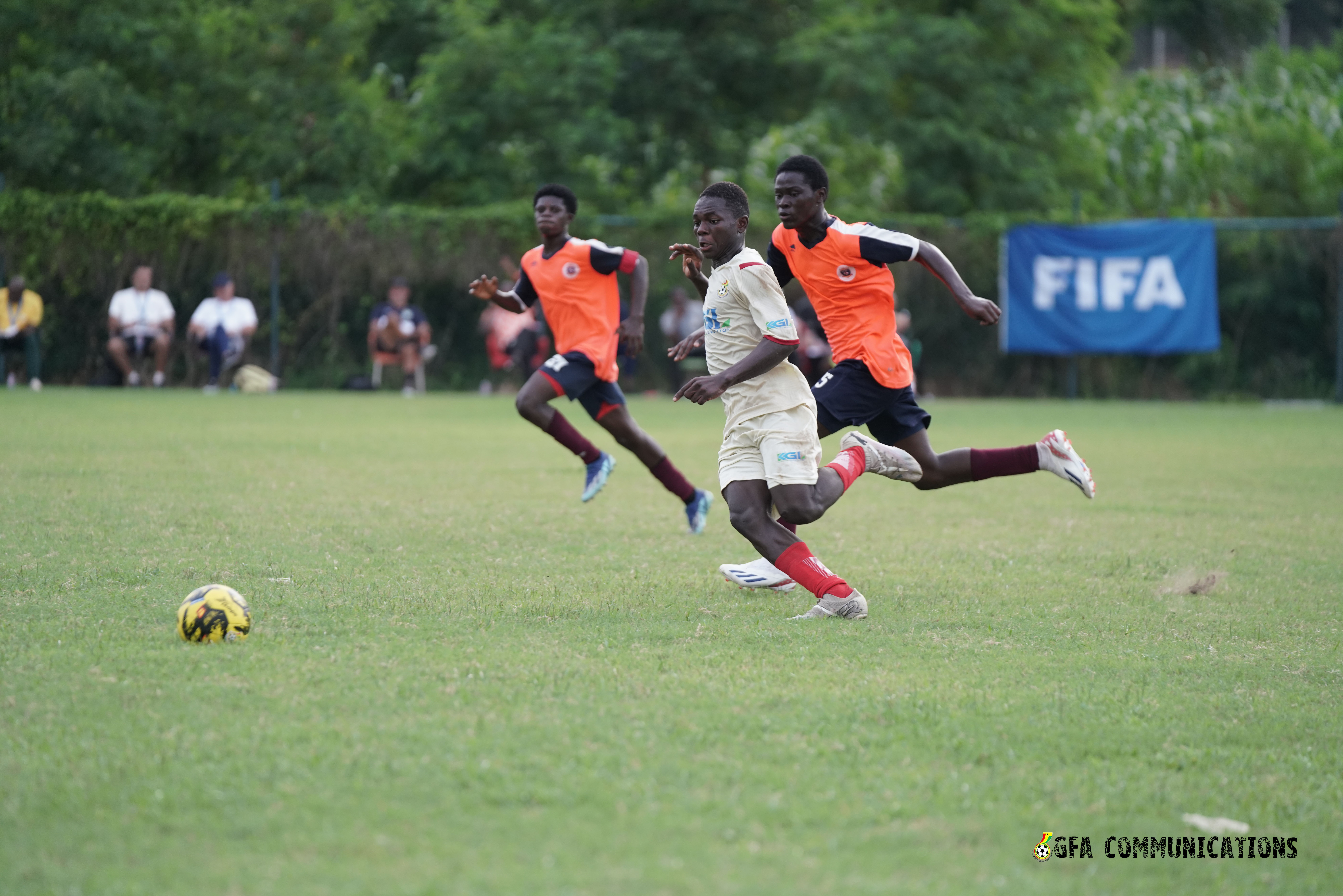 GFA Elite Academy Boys & Girls exhibit football skills to FIFA TDS Knowledge exchange participants