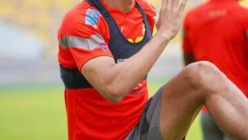 Alexander Djiku in Black Stars training after arriving on Saturday