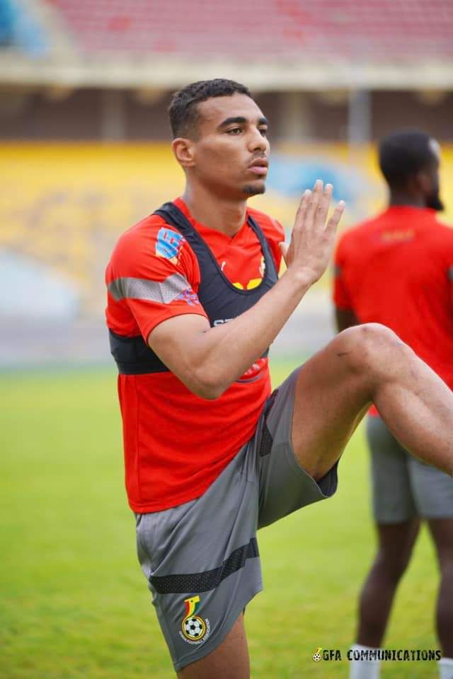 Alexander Djiku in Black Stars training after arriving on Saturday