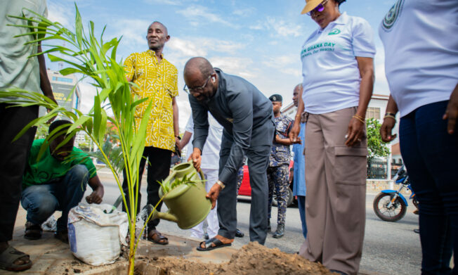2024 Green Ghana Day: President Simeon-Okraku joins Mayor of Accra to plant trees
