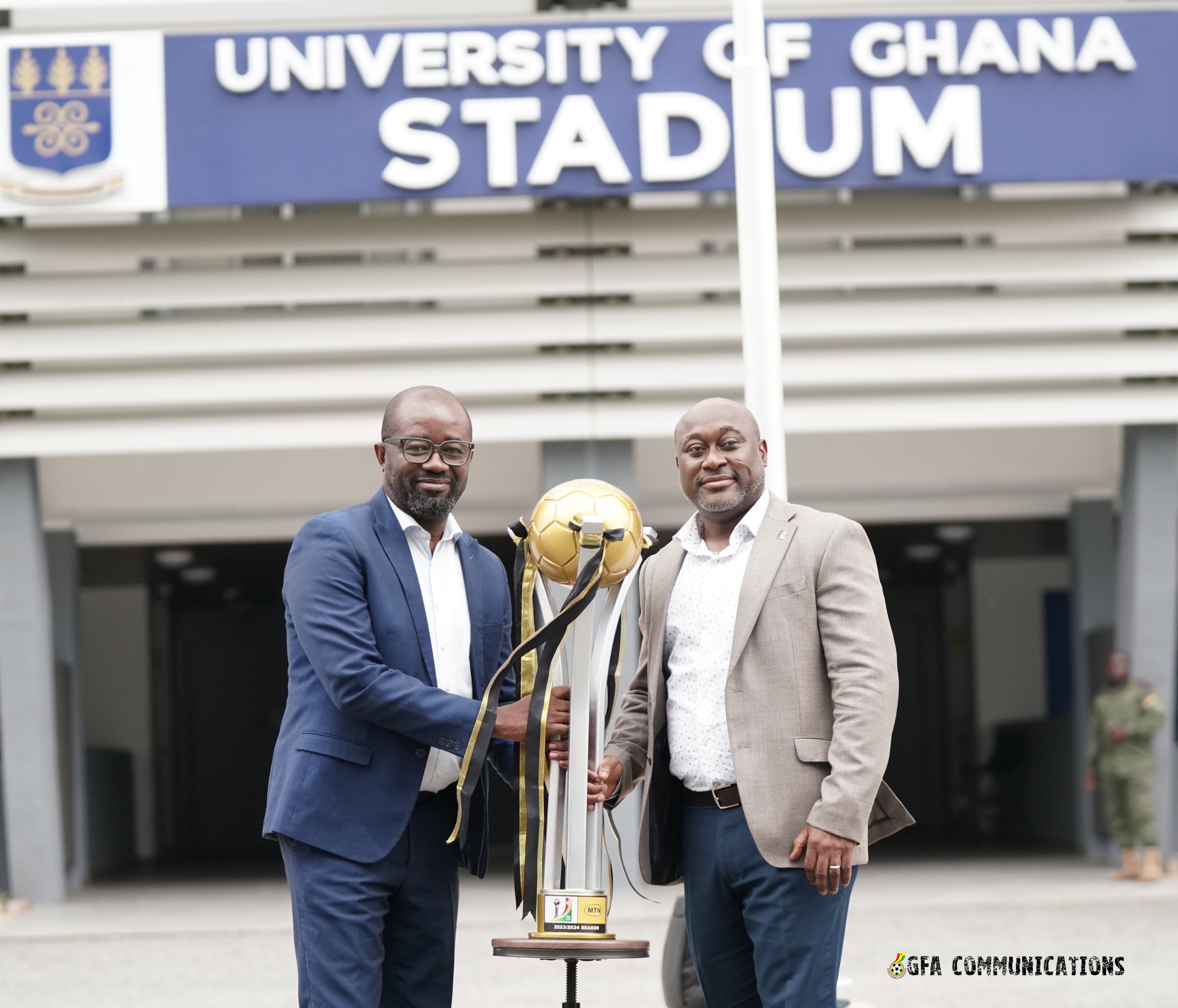 President Simeon-Okraku presents MTN FA Cup trophy to University of Ghana Pro Vice-Chancellor