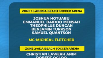 Match Officials for Beach Soccer weekend matches
