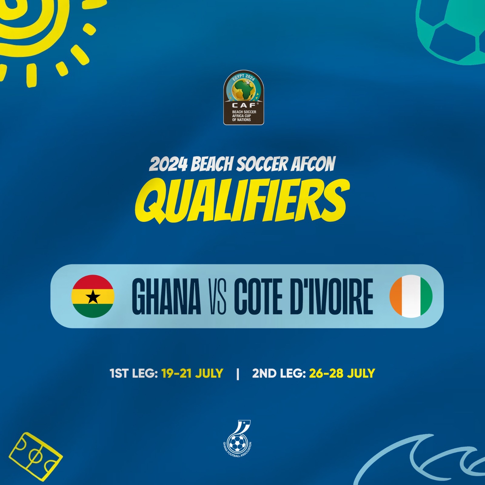 Ghana set for thrilling showdown against Cote D'Ivoire in 2024 Beach Soccer AFCON Qualifiers