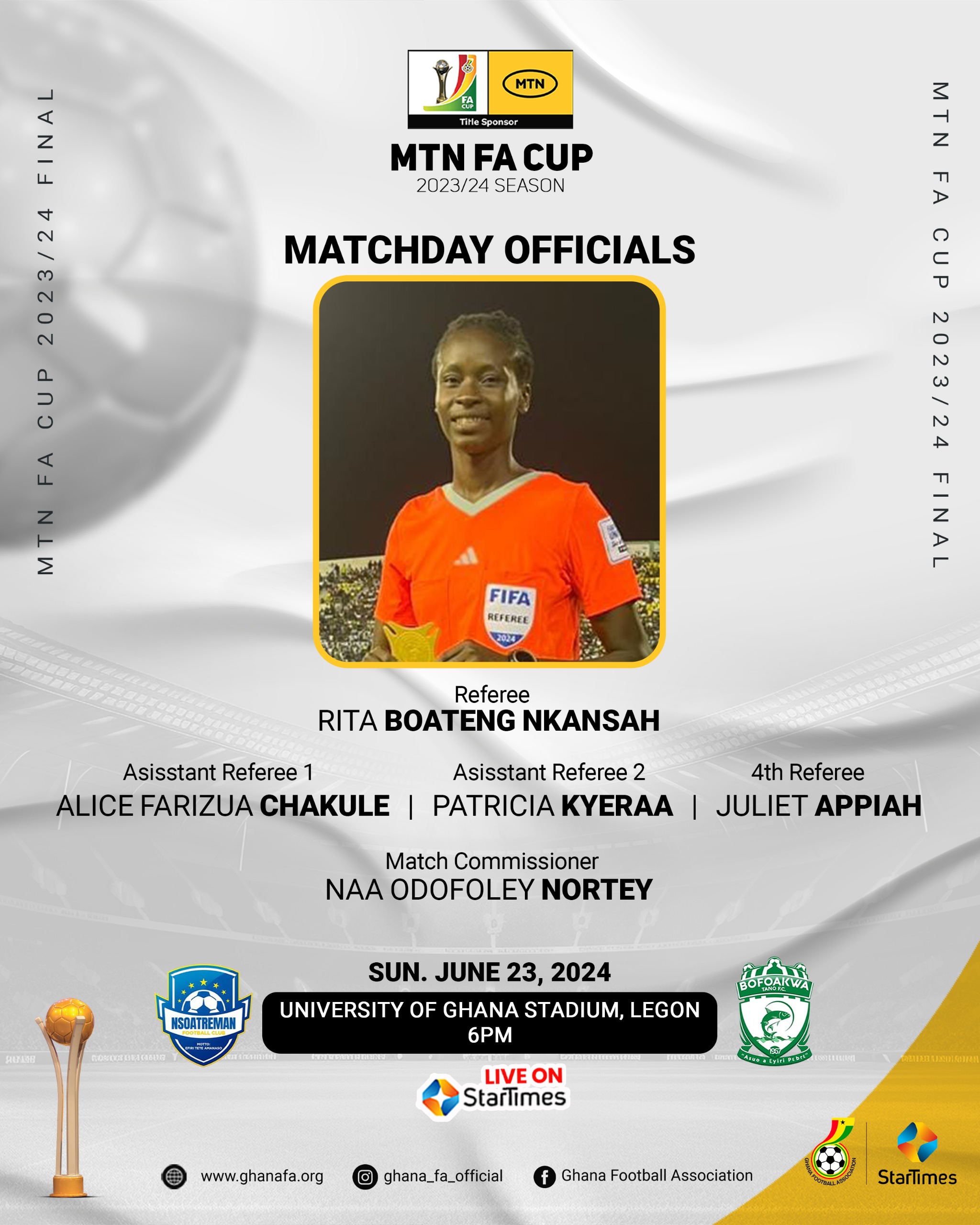 All female FIFA Match Officials to handle 2023/24 MTN FA Cup finals