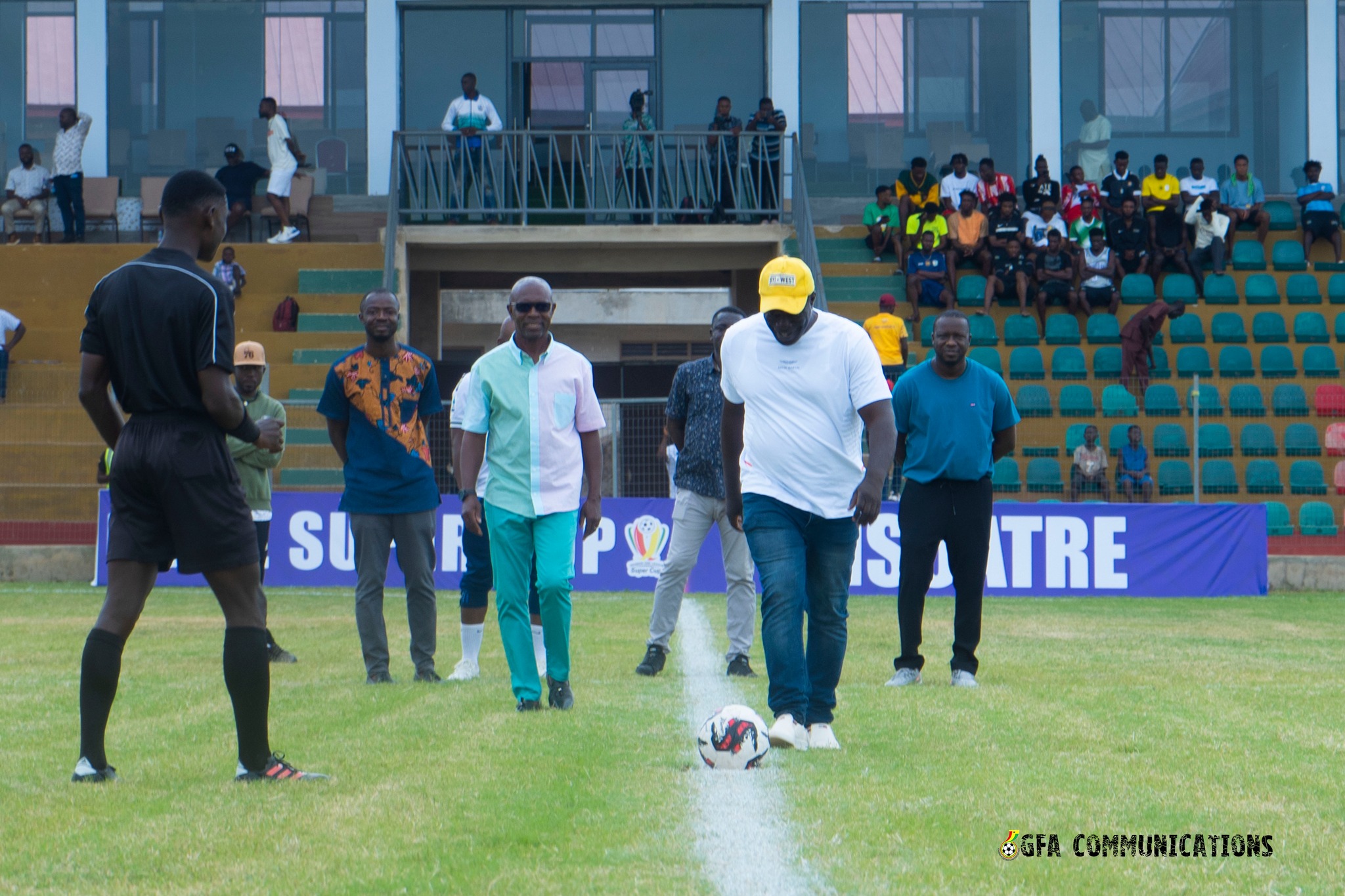 Hon. Ignatius Baffour Awuah performs ceremonial kick-off for the commencement of 2024 DOL Super Cup