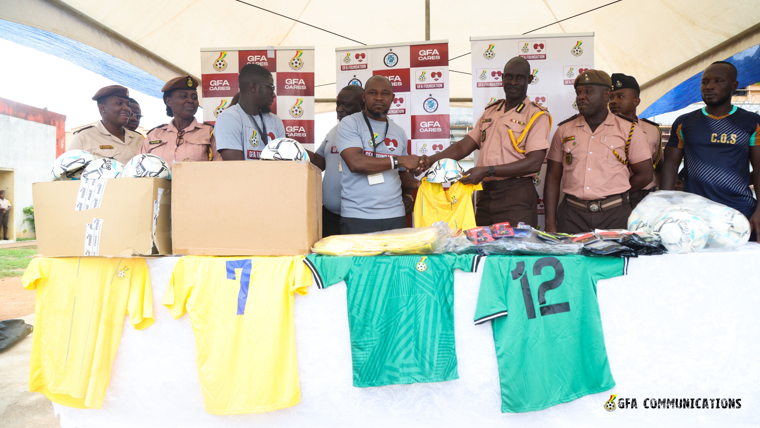 Nsawam Prisons Receives Football Equipment and Logistics