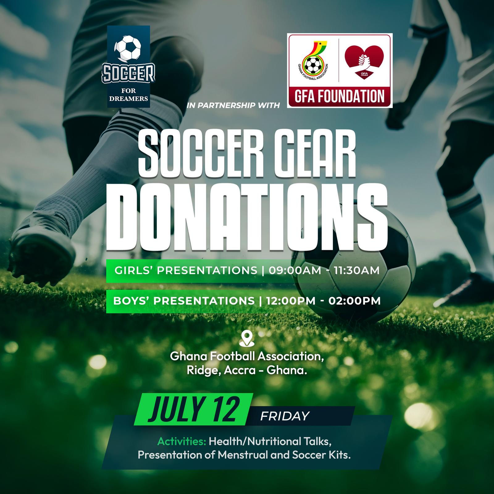 3rd Edition of Soccer For Dreamers - GFA Partnership Presentations to be held on July 12, 2024