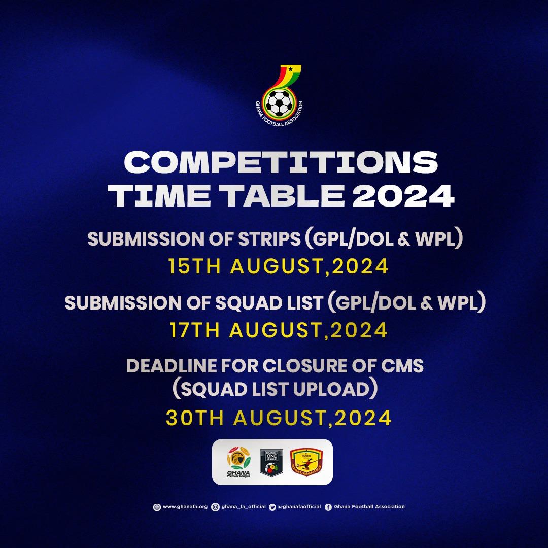 GFA announces schedule for Competitions for 2024-25 Season