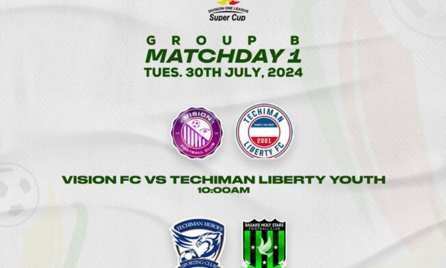 2024 DOL Super Cup: Vision FC Set to Face Techiman Liberty Youth as Techiman Heroes Clash with Basake Holy Stars on Match Day 1 in Group B