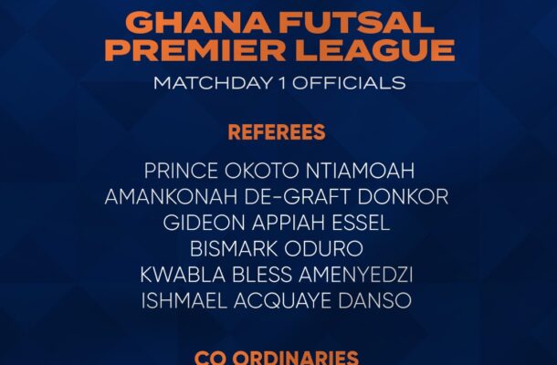 Match Officials named for 2024 Futsal Premier League opener