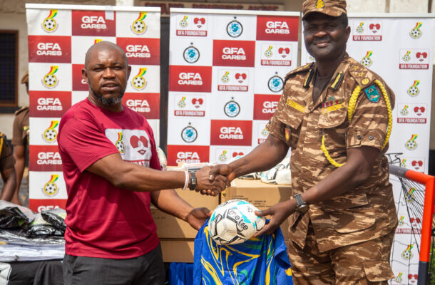 Akuse Local Prison Receives Football Equipment and Logistics