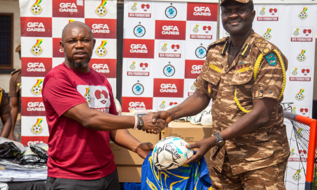 Akuse Local Prison Receives Football Equipment and Logistics