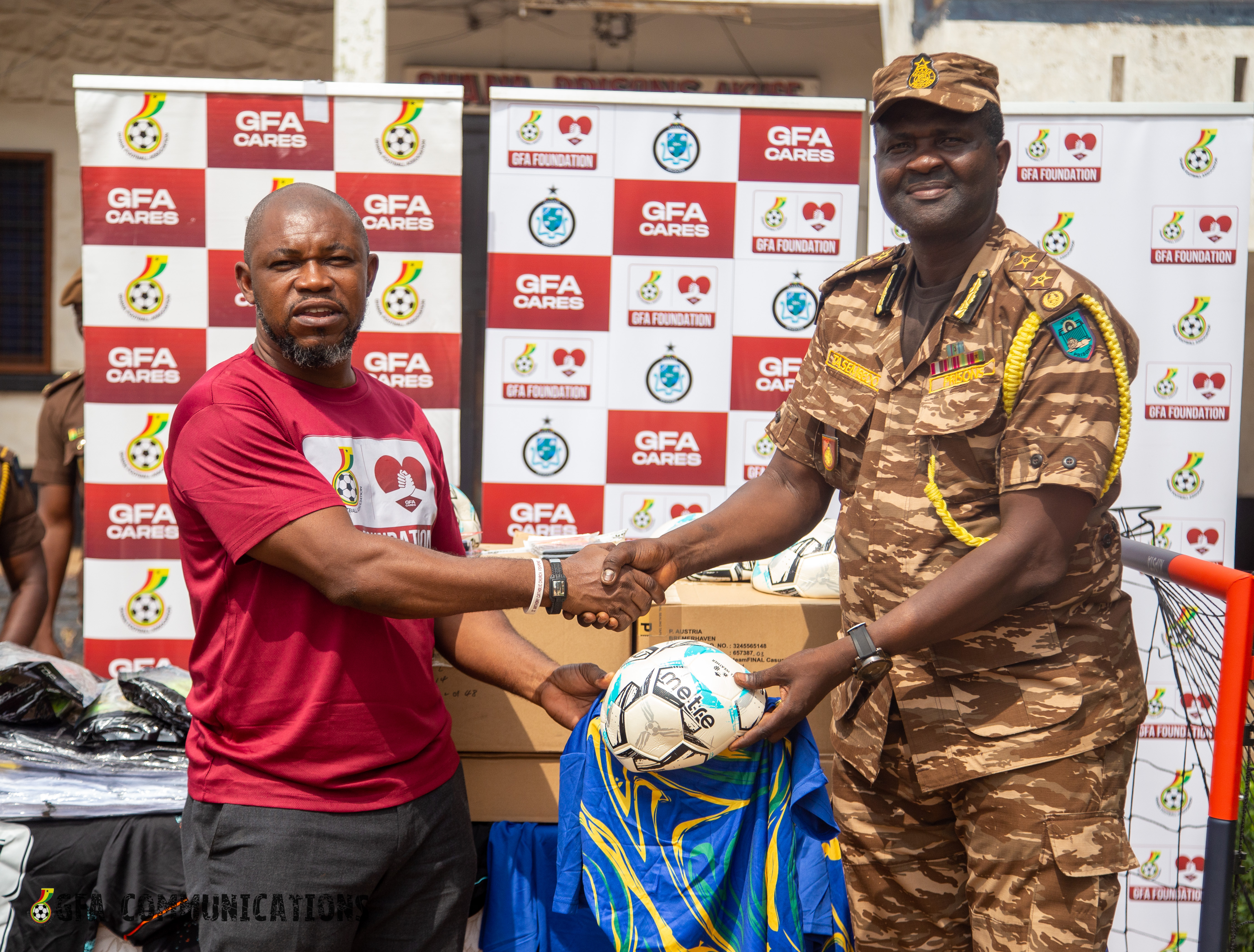 Akuse Local Prison Receives Football Equipment and Logistics