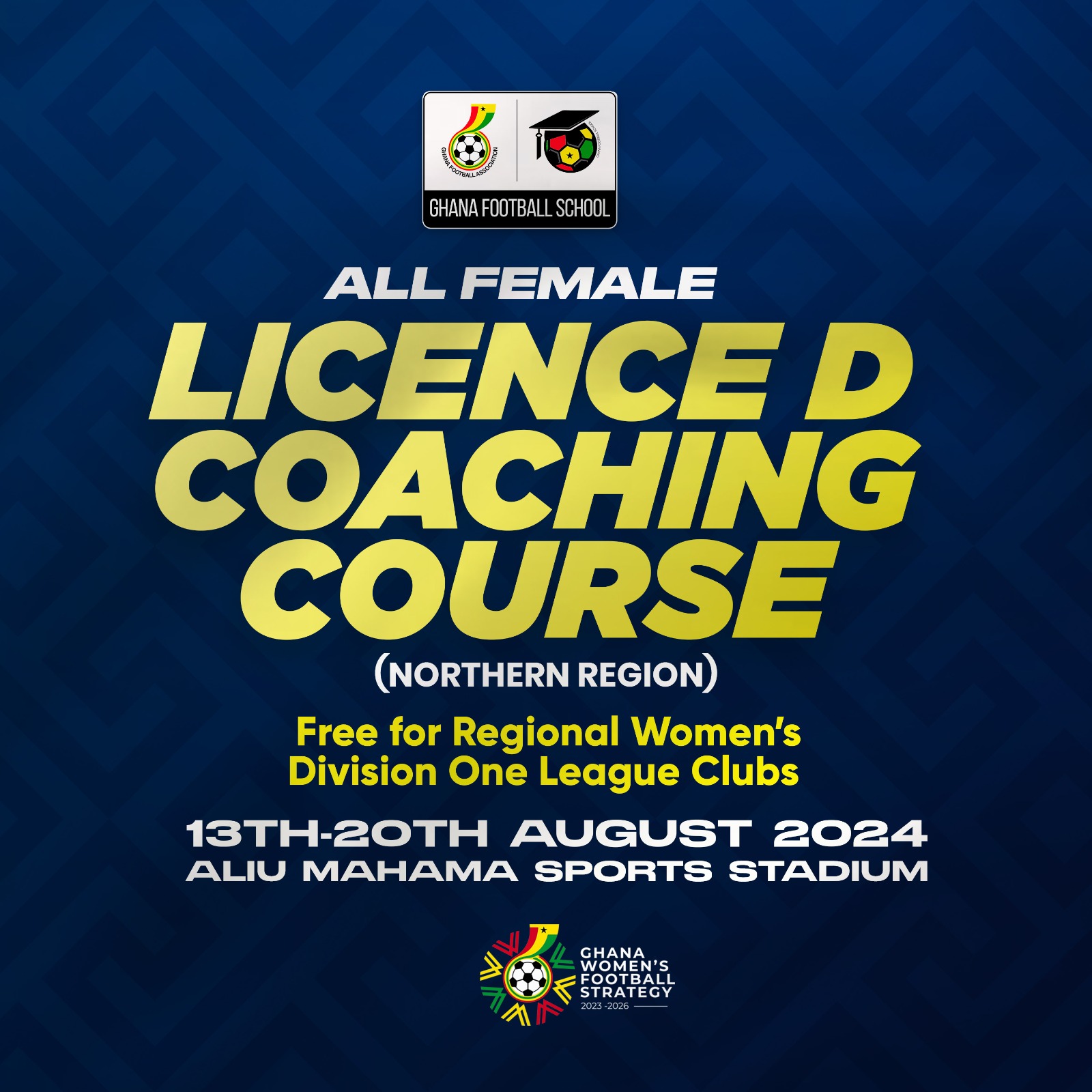 Free Licence ‘D’ coaching course for Regional Women's DOL Clubs in Northern Region takes place August 13-20, 2024