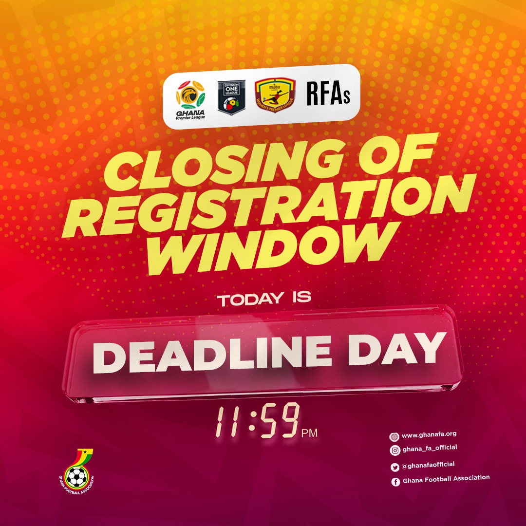 Transfer window closes on Sunday, August 25