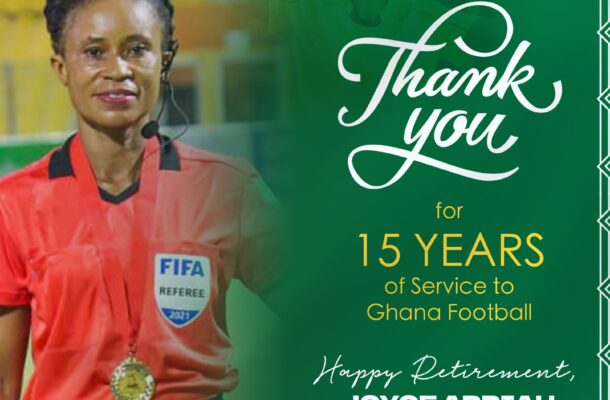 FIFA referee Joyce Appiah Obenewa retires after 15 years of service