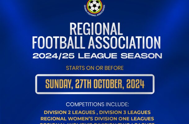 2024-25 Regional Football Association League Season set to commence before October 27