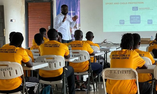 Coaches Undergoing Free License D Training in Brong Ahafo Region Receive Safeguarding Lessons