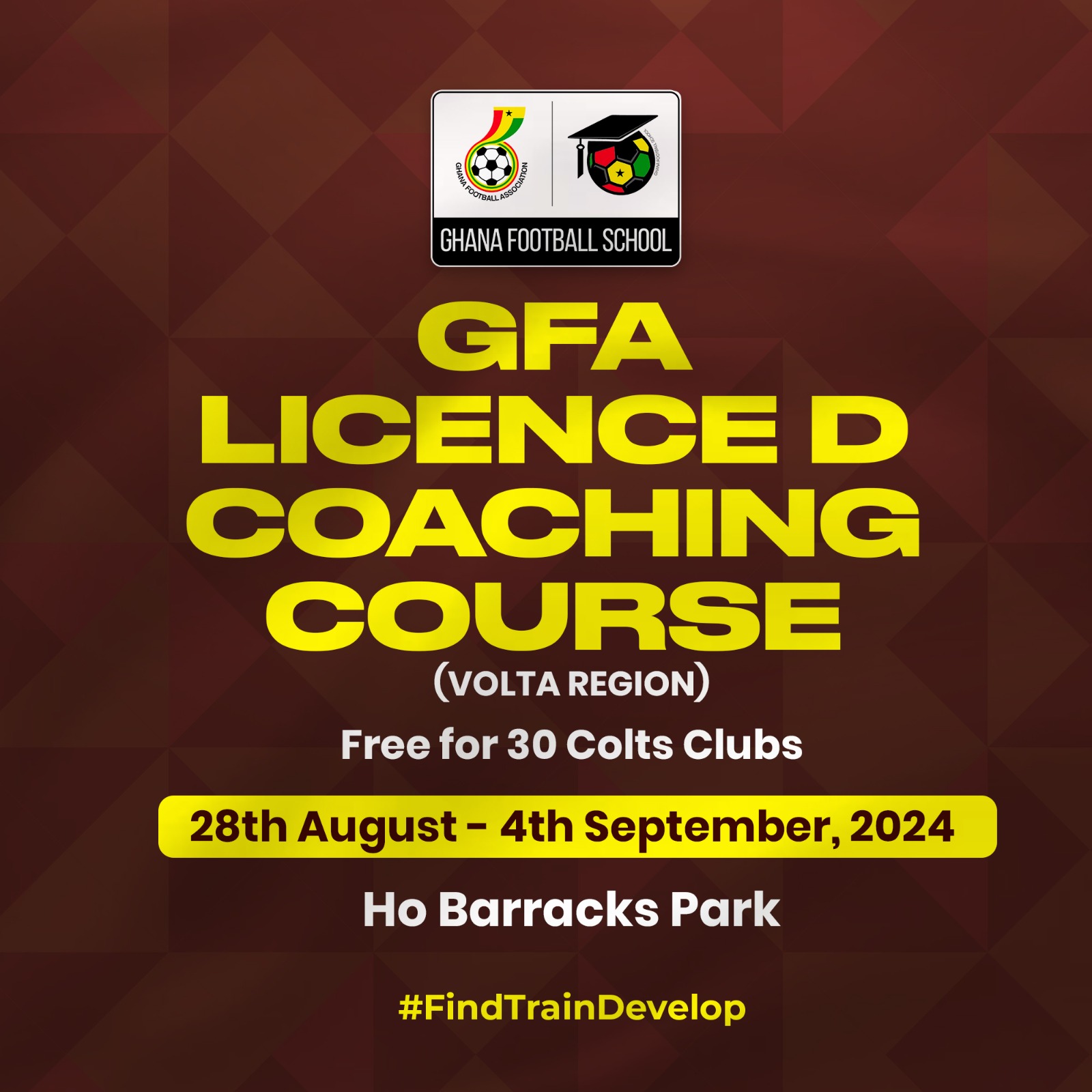 GFA’s Free License D Coaching Course in Volta Region starts on 28th August