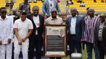 GFA President Kurt Edwin Simeon-Okraku joins dignitaries to inaugurate TnA Stadium
