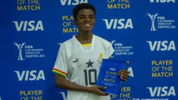 Stella Nyamekye wins VISA player of the match award against New Zealand