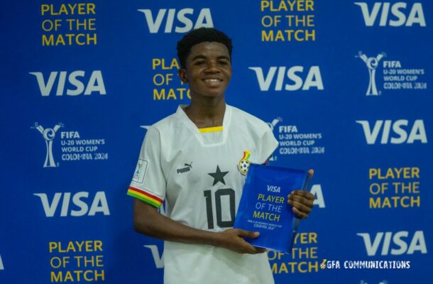 Stella Nyamekye wins VISA player of the match award against New Zealand