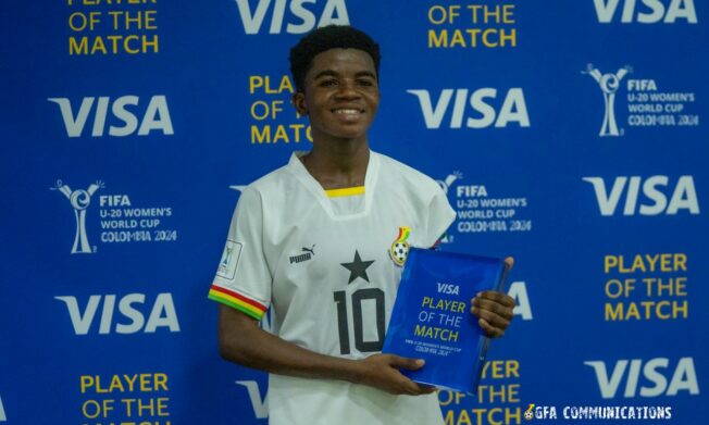 Stella Nyamekye wins VISA player of the match award against New Zealand