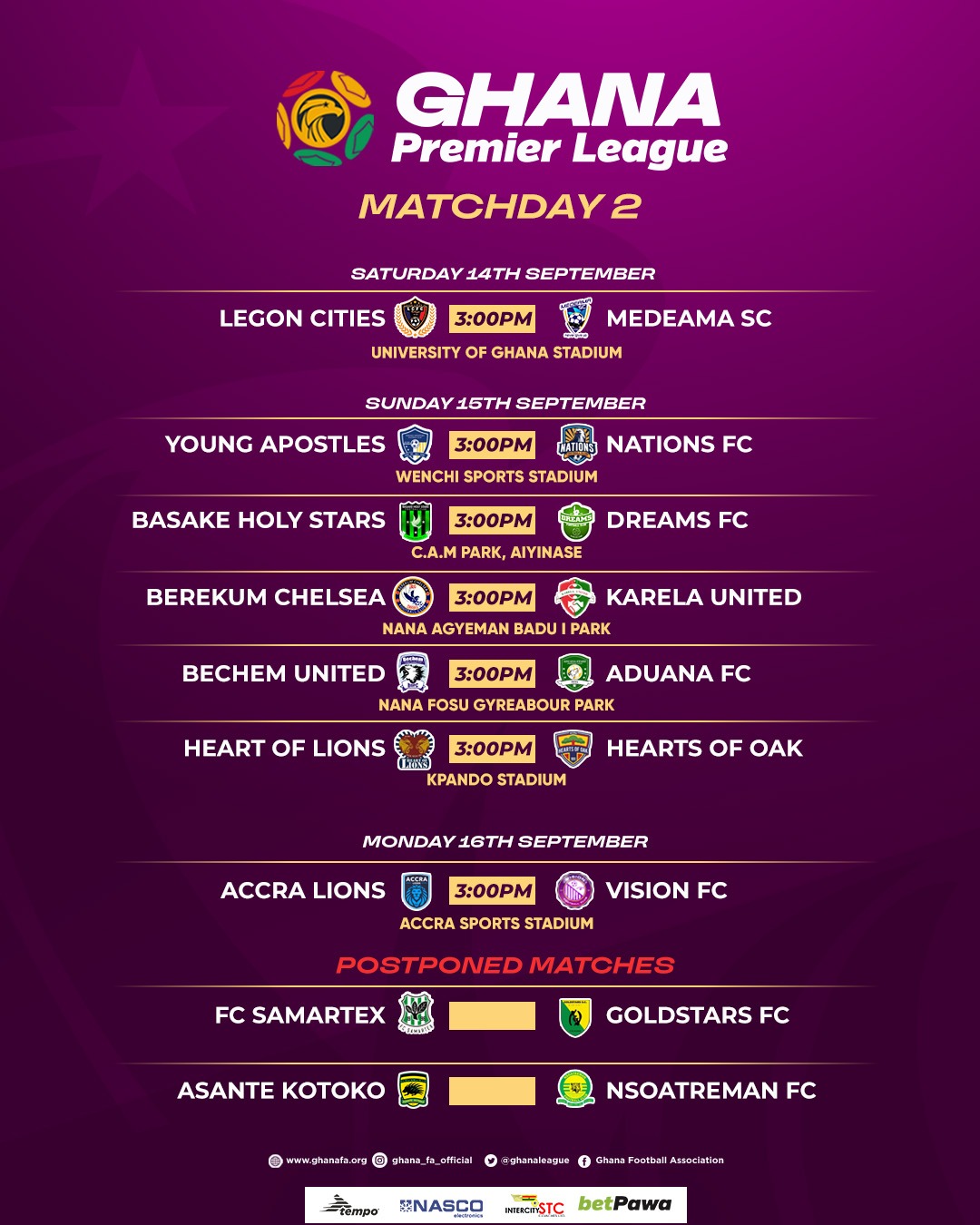 Ghana Premier League Matchday Two promises intriguing clashes