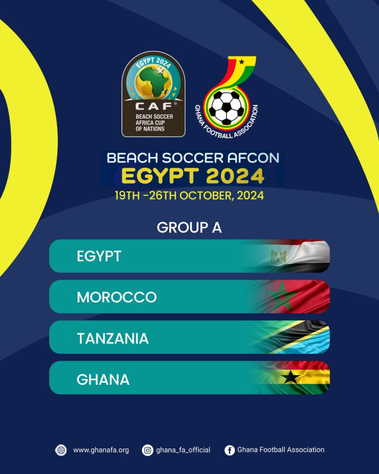 Ghana to face hosts Egypt in 2024 Beach Soccer AFCON