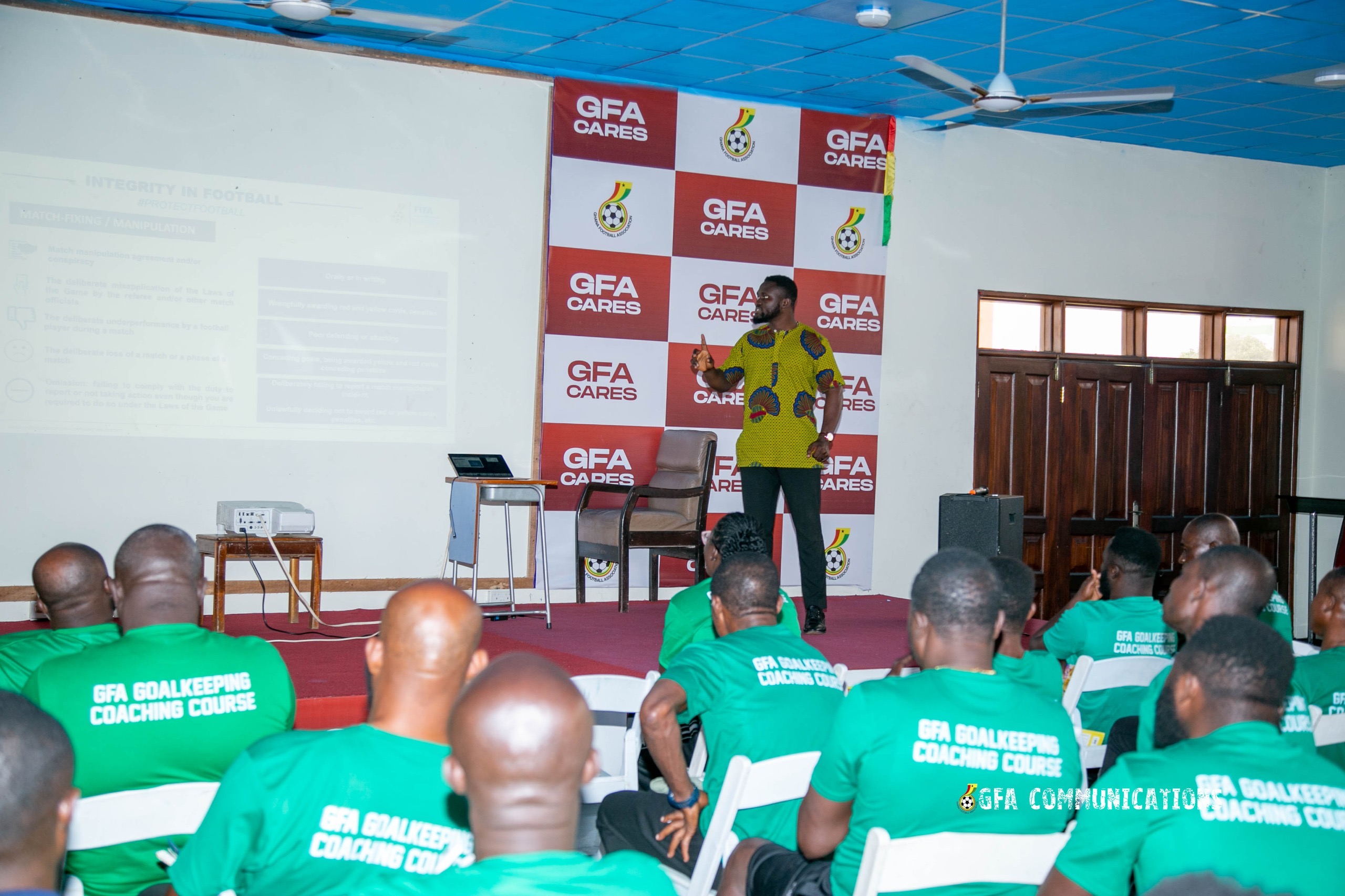 Participants of Goalkeepers Coaching Course receive Integrity training