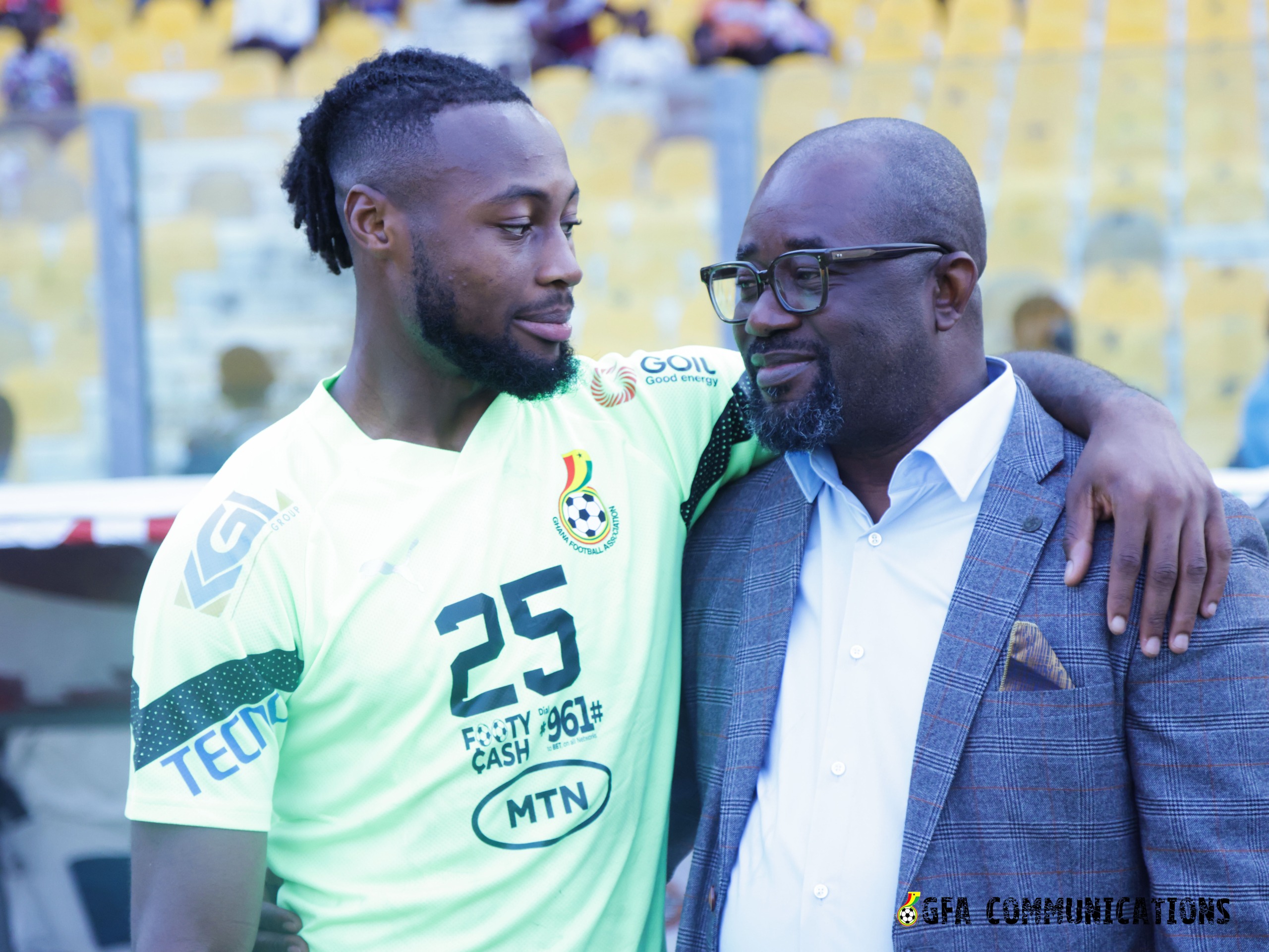 President Simeon-Okraku attends Black Stars training as Ghana prepares for 2025 AFCON qualifiers