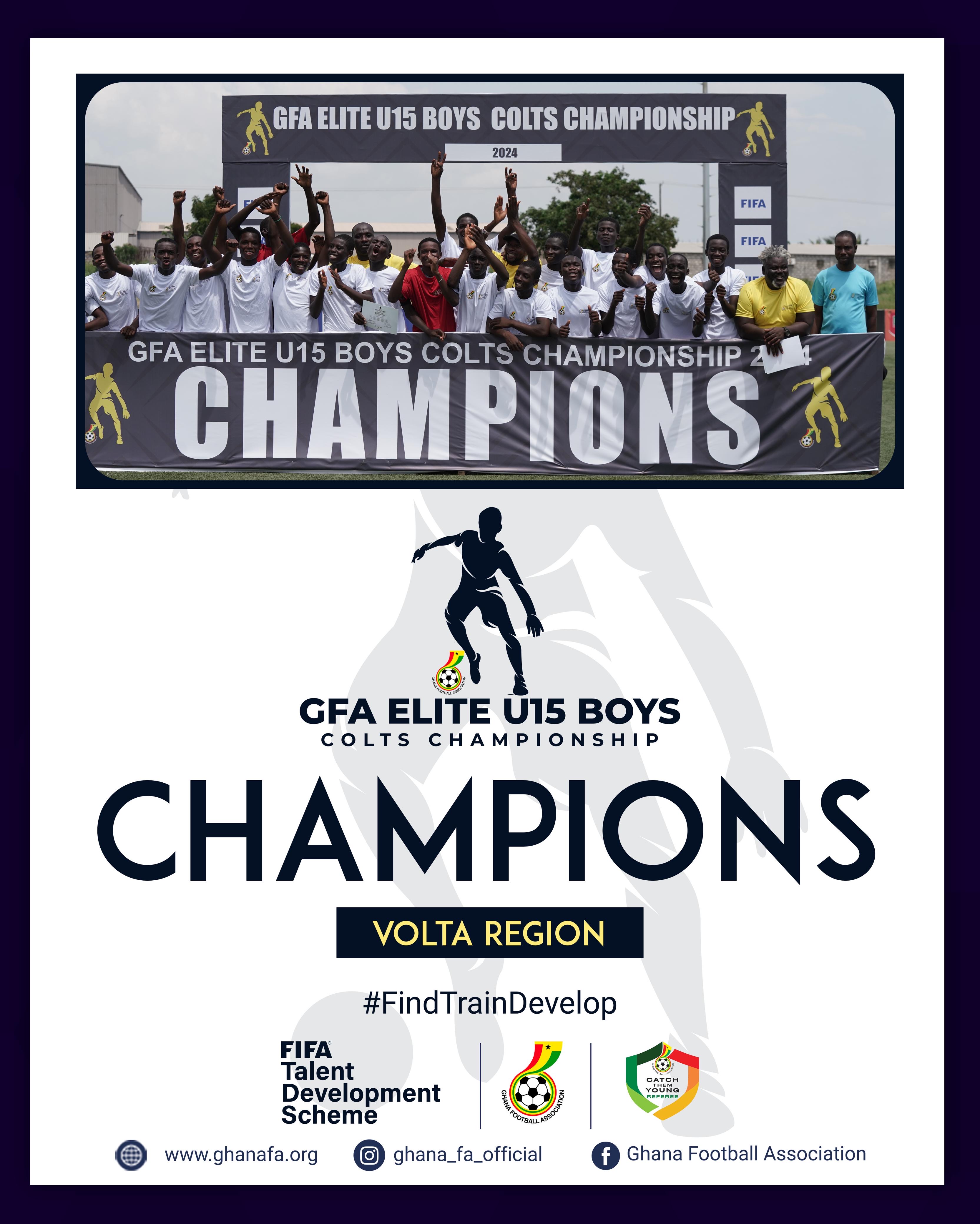 FIFA TDS: Volta Region Stages Thrilling Comeback to win Elite U15 Boys Colts Championship