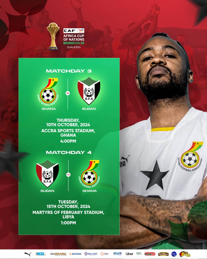 CAF announces new dates for Ghana vs. Sudan Africa Cup of Nations qualifiers