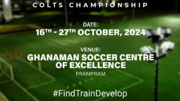 FIFA TDS: Elite U15 Boys Colts Championship kicks off October 16, 2024, at GSCE