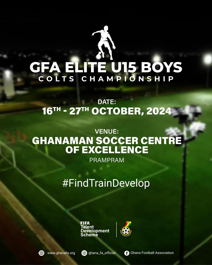 FIFA TDS: Elite U15 Boys Colts Championship kicks off October 16, 2024, at GSCE