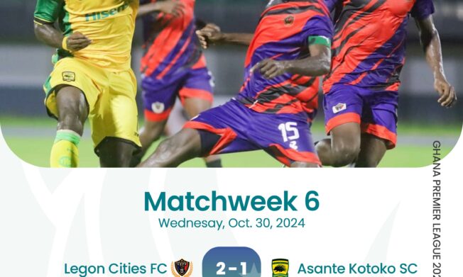 Premier League: Legon Cities secure dramatic 2-1 win over Asante Kotoko