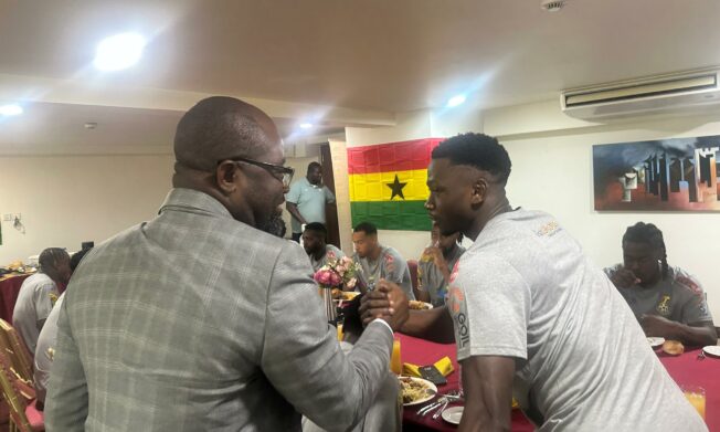 President Kurt Edwin Simeon-Okraku charges Black Stars players ahead of Sudan games