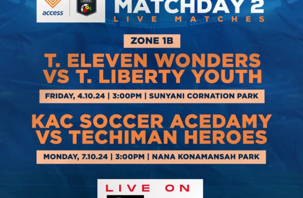 TV schedule for 2024-25 Access Bank DOL Zone 1 Match Day 2