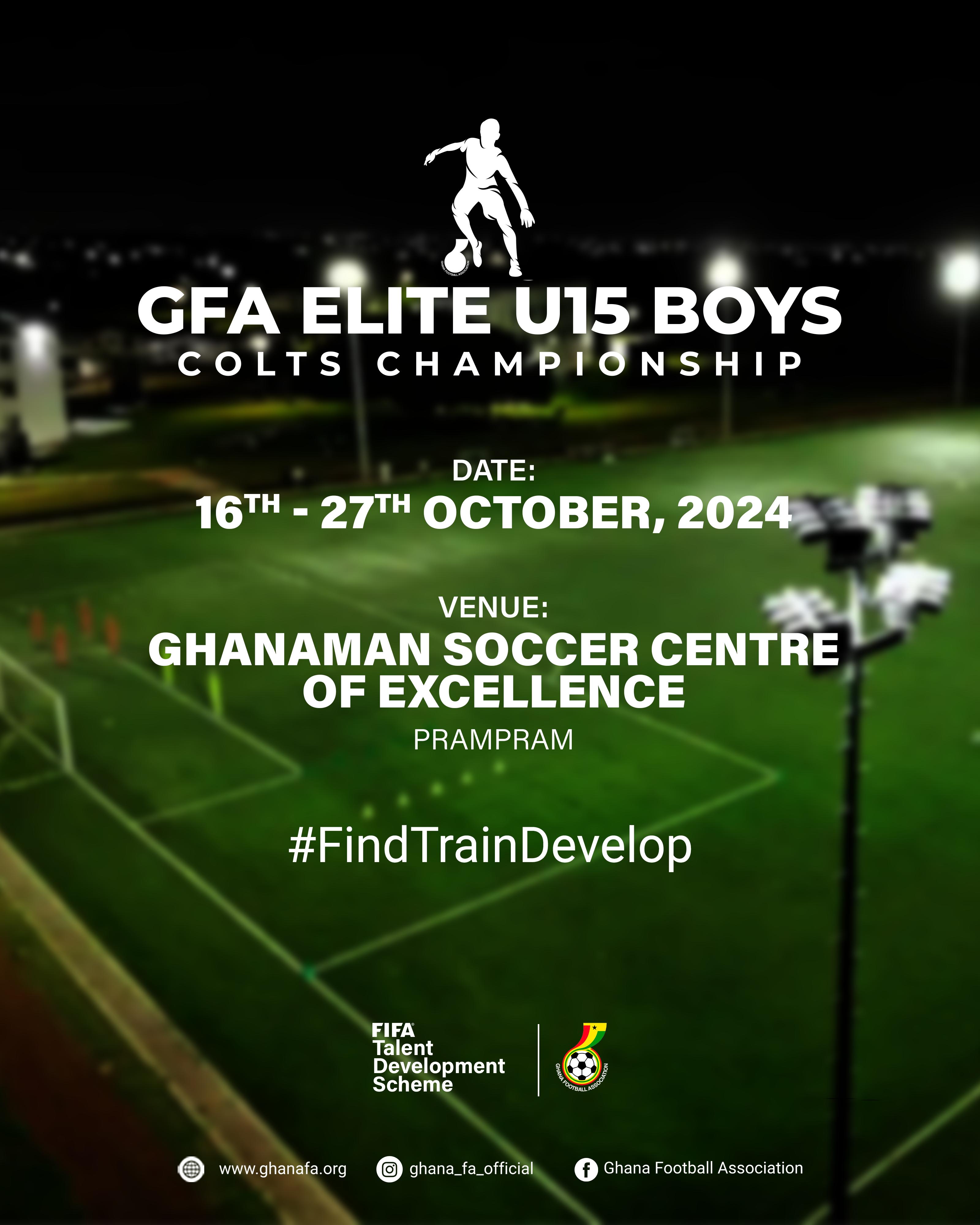 FIFA TDS: Elite U15 Boys Championship Kicks Off on Thursday at GSCE, Prampram