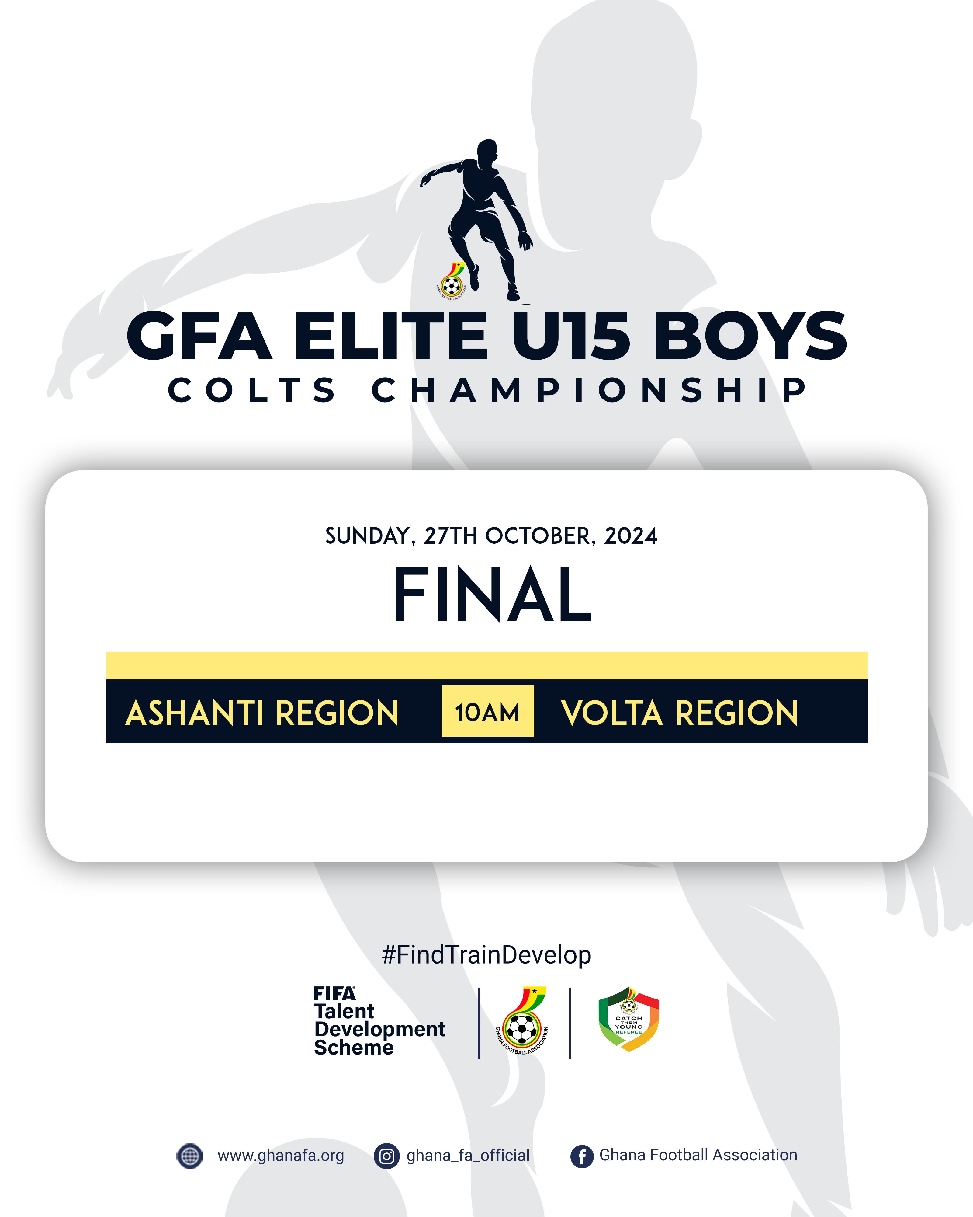 FIFA TDS: Ashanti and Volta Region Set for Epic Final Showdown in Elite U15 Boys Championship on Sunday