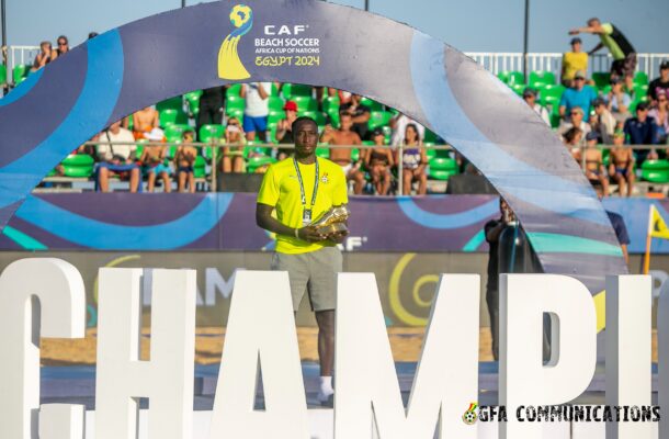 Ghana’s Alexander Adjei honoured as Top Scorer at 2024 Beach Soccer African Cup of Nations