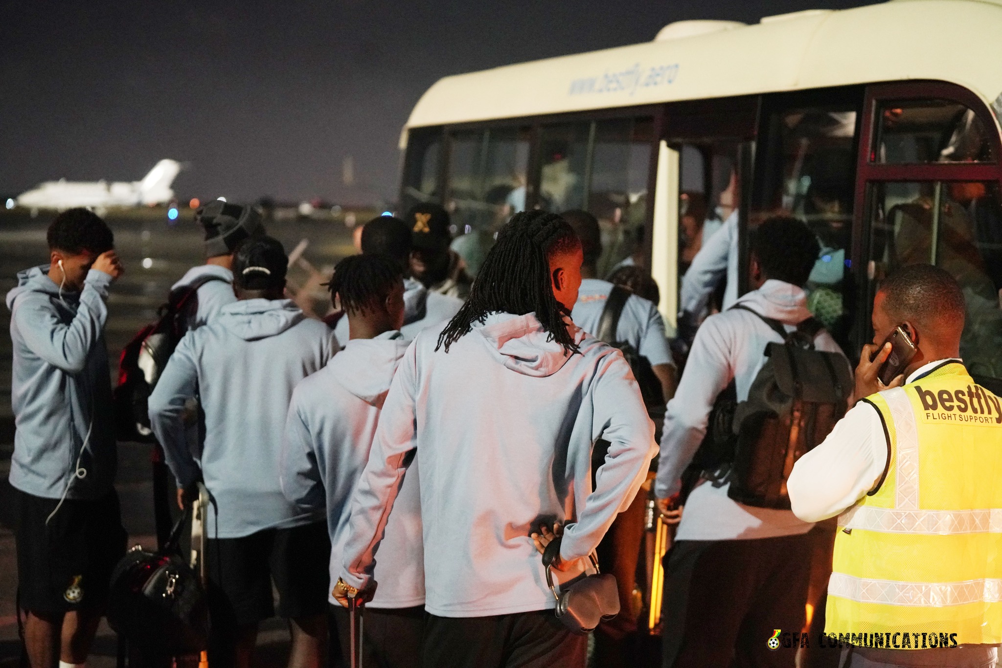 PHOTOS: Black Stars land in Luanda for crucial Africa Cup of Nations qualifier against Angola