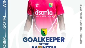 Emmanuel Kobi scoops Ex- National Goalkeepers Union Best Premier League Goalkeeper for October award