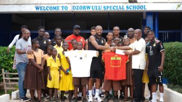 Black Stars visit and donate to students of Dzorwulu Special School before Angola trip