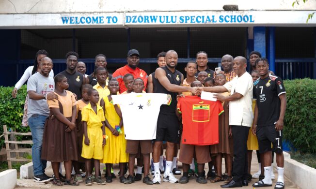 Black Stars visit and donate to students of Dzorwulu Special School before Angola trip