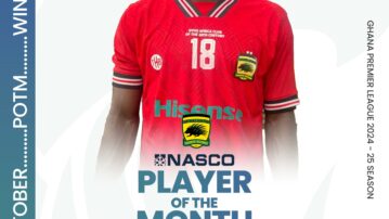 Asante Kotoko’s Albert Amoah wins NASCO Player of the month for October Award