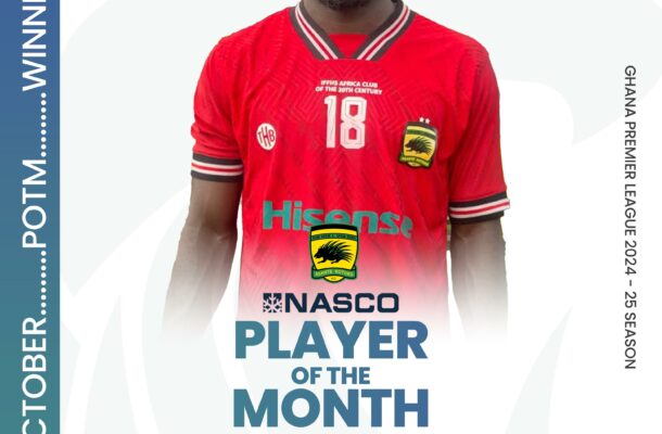 Asante Kotoko’s Albert Amoah wins NASCO Player of the month for October Award